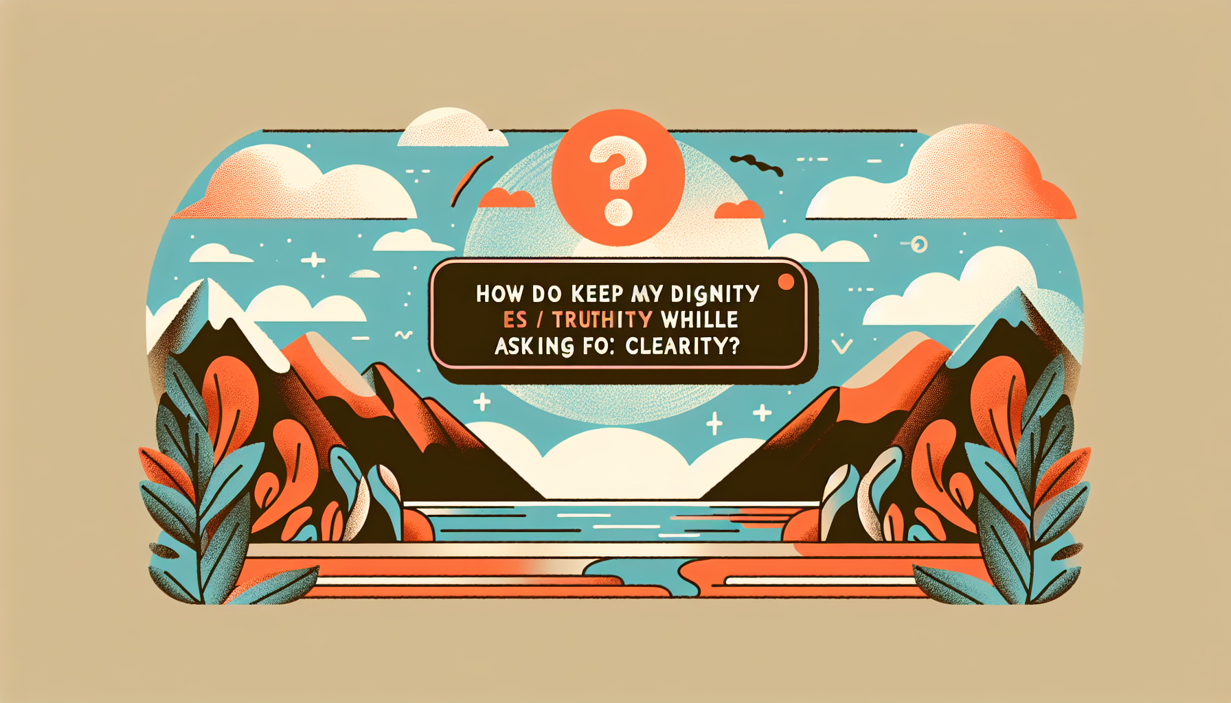 How do I keep my dignity while asking for clarity?